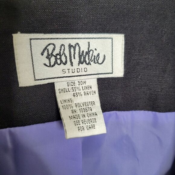 Bob Mackie Studio Vintage Black Open Front Blazer - Picture 2 of 4